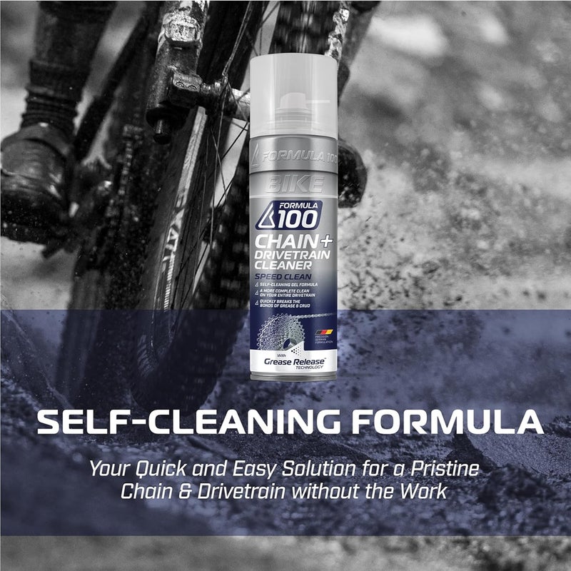 Formula 100 Speed Clean Bike Chain + Drivetrain Degreaser – Spray Cleaning for Bicycles & Electric Bikes – Quickly Removes Grease, Dirt & Grime - Image 4